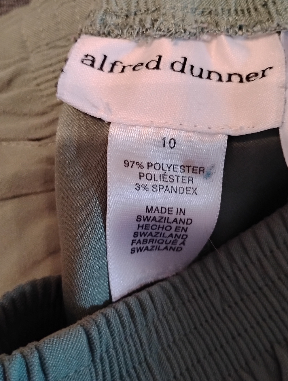 Alfred Dunner Pants, Set of 2, Beige & Green, Size 10, Polyester, Pre-owned - Picture 10 of 11